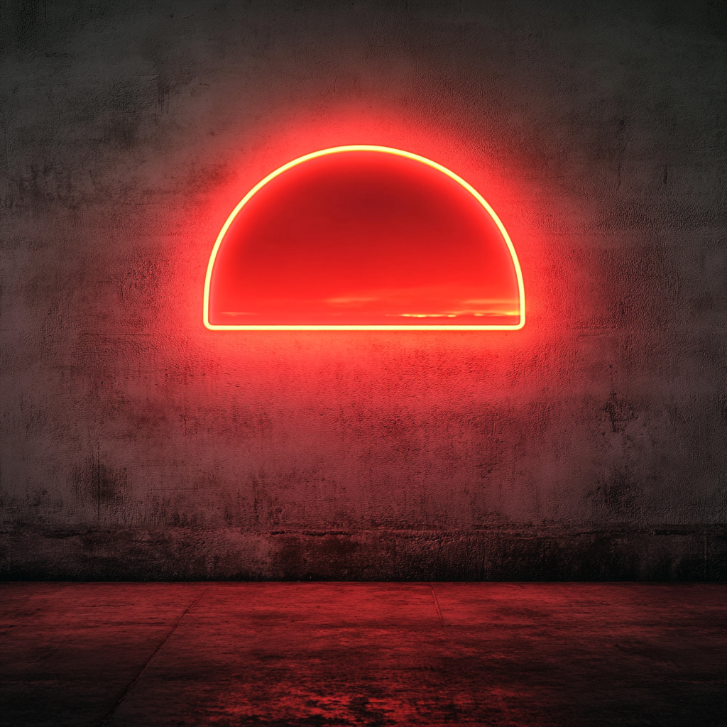 Sunset Horizon - Red Neon Sign, 18 Inches