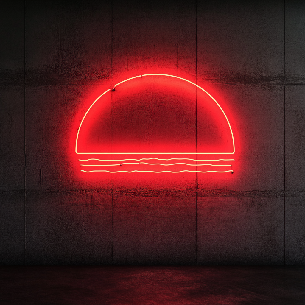 Sunset Horizon - Red Neon Sign, 24 Inches
