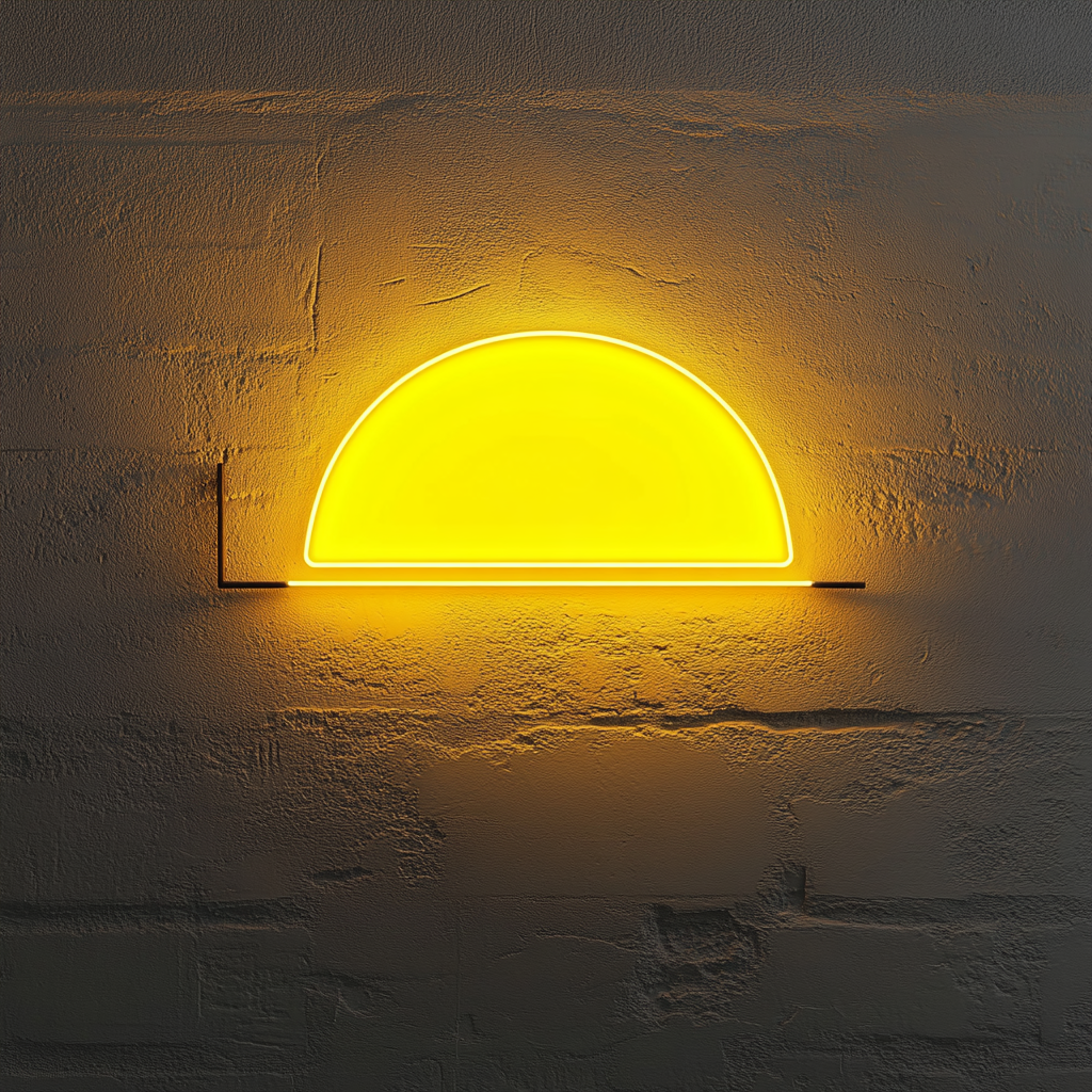 Sunset Horizon - Yellow Neon Sign, 18 Inches