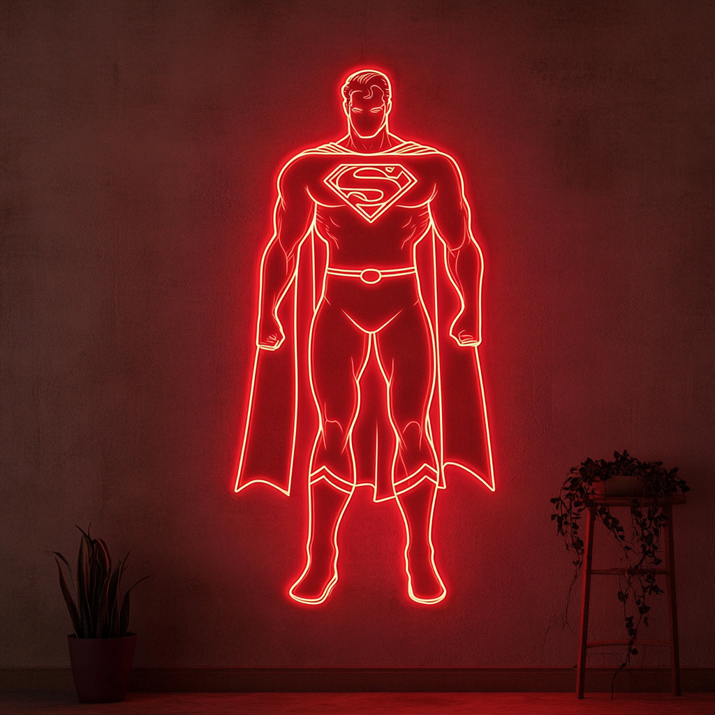 Superman - Red Neon Sign, 18 Inches