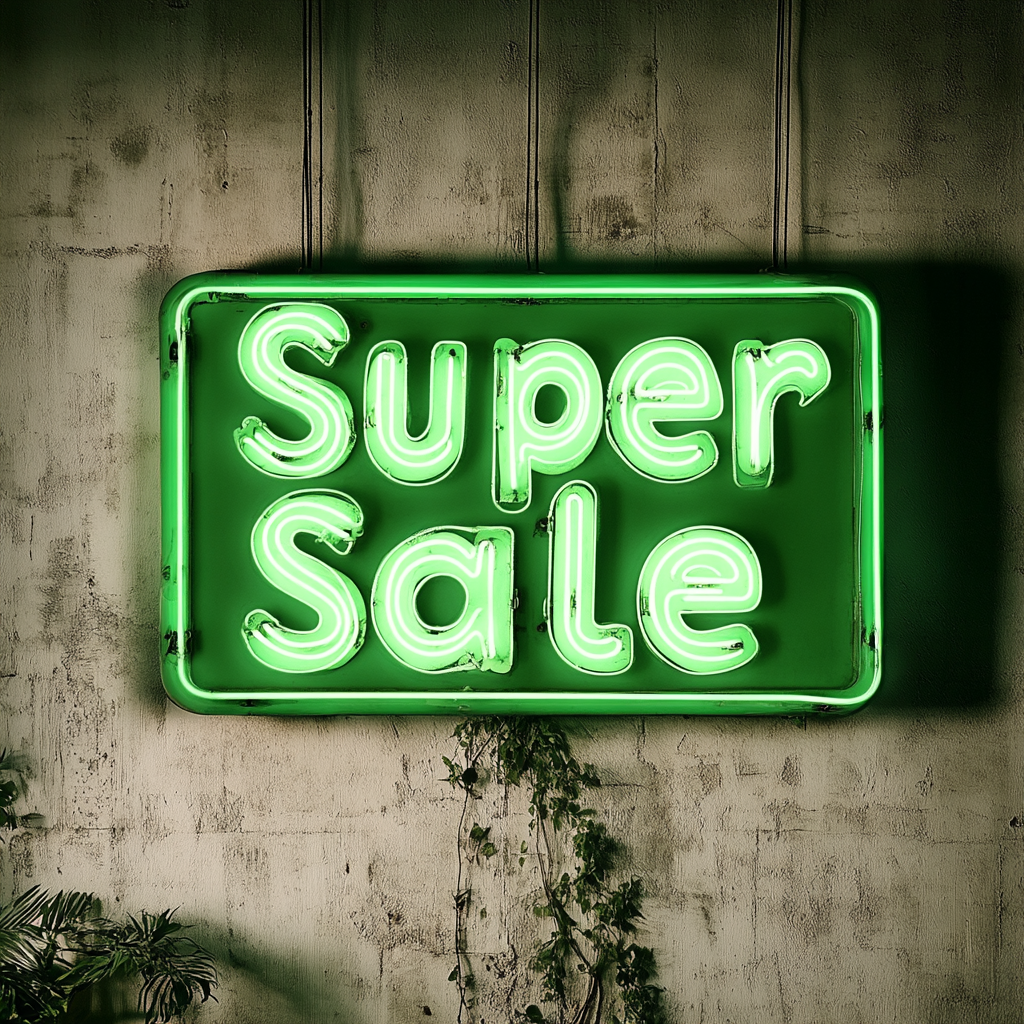 "Super Sale" - Green Neon Sign, 24 Inches