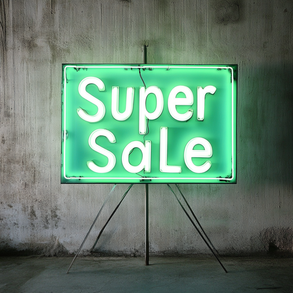 "Super Sale" - Green Neon Sign, 24 Inches