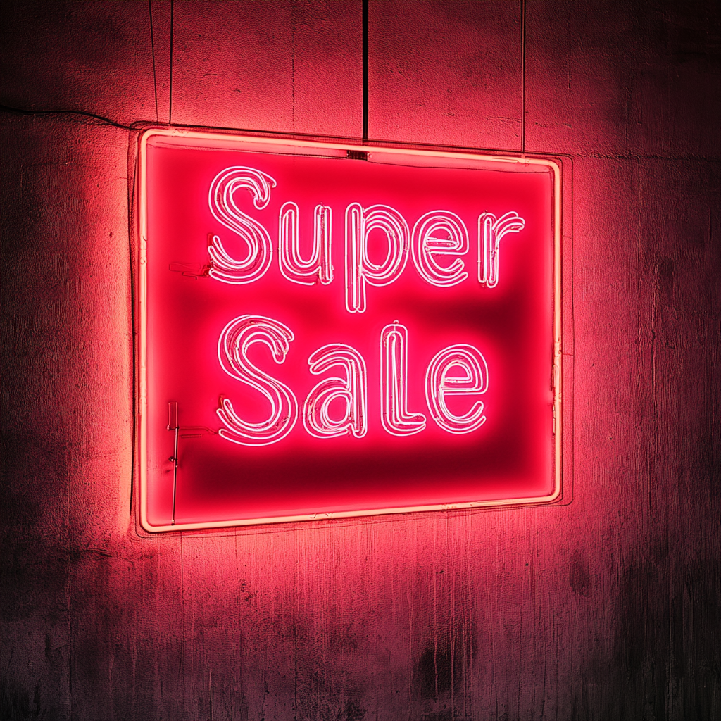 "Super Sale" - Red Neon Sign, 24 Inches
