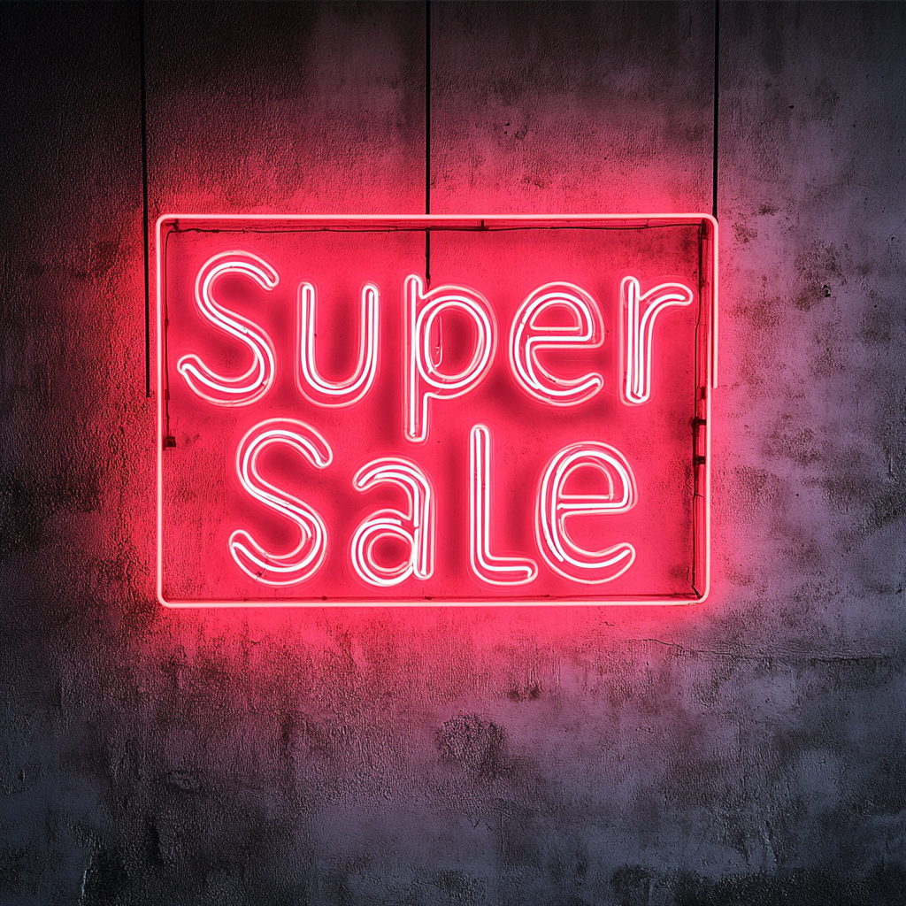 "Super Sale" - Red Neon Sign, 24 Inches