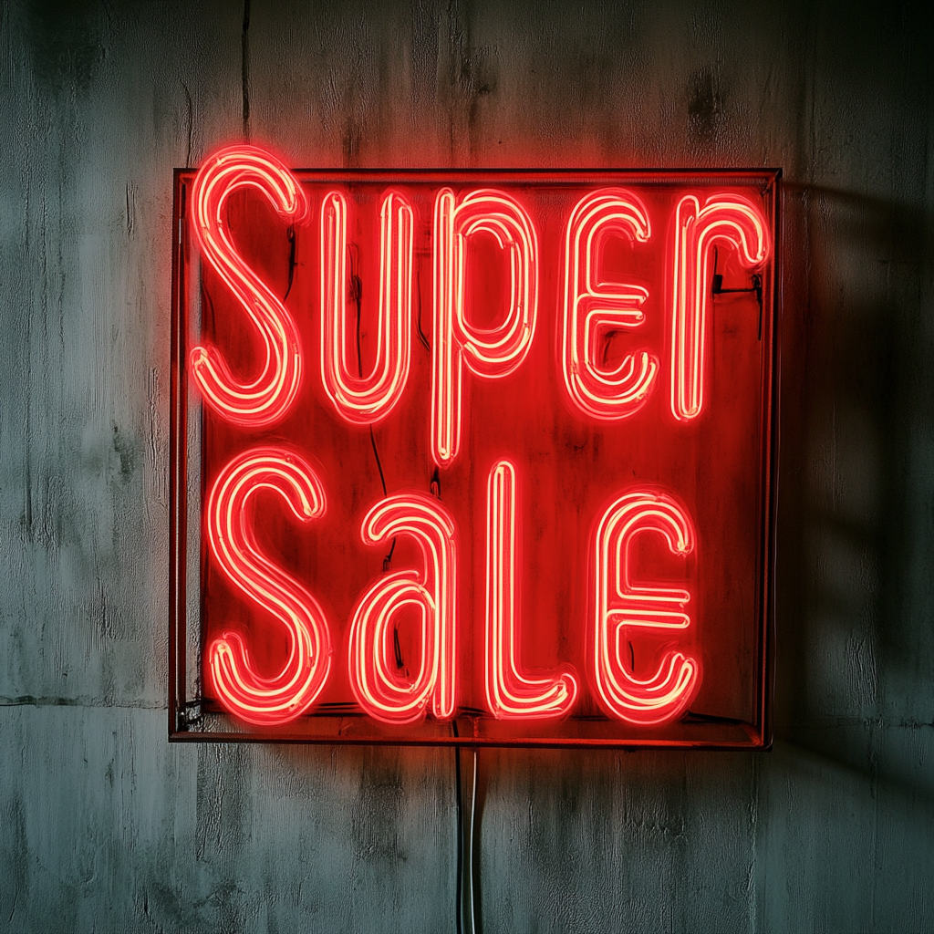 "Super Sale" - Red Neon Sign, 24 Inches