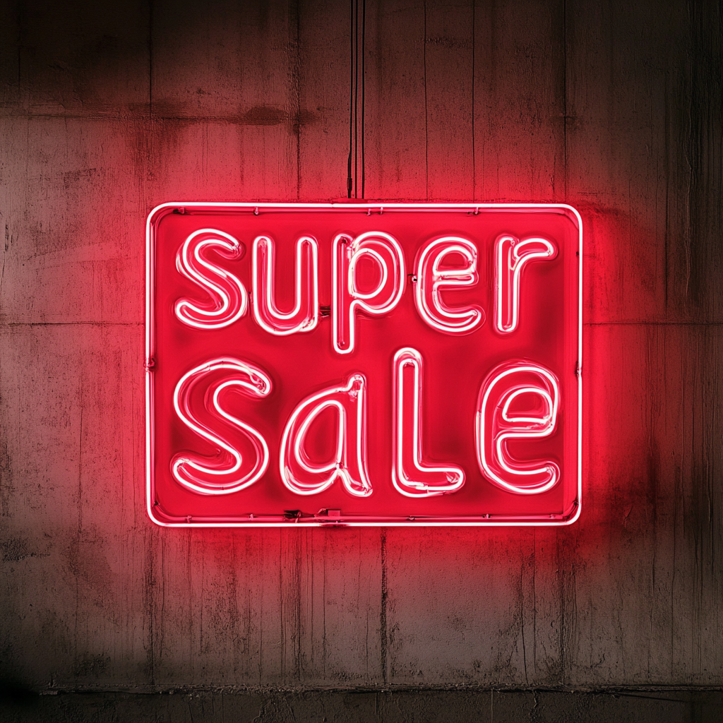 "Super Sale" - Red Neon Sign, 24 Inches
