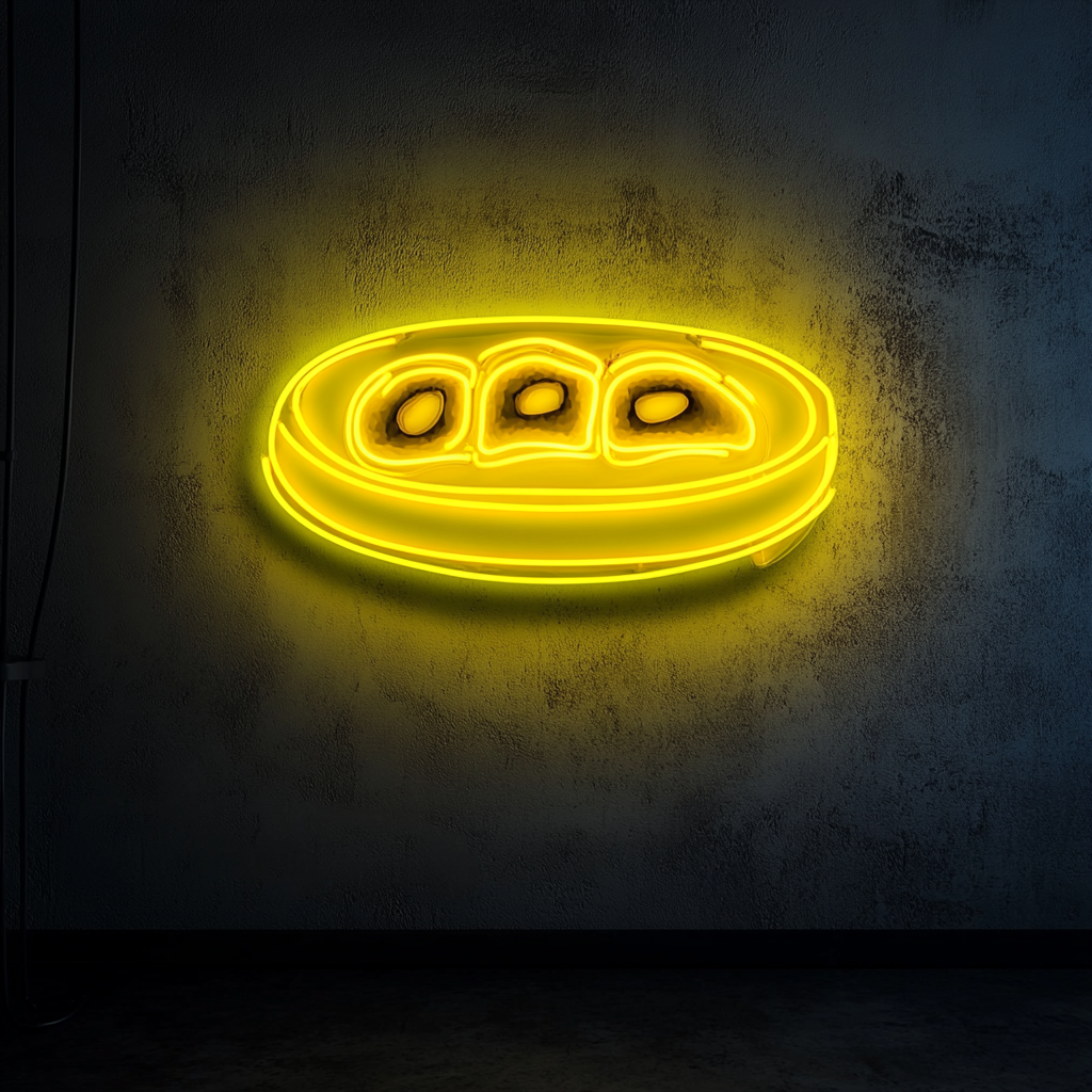 Sushi Plate - Yellow Neon Sign, 18 Inches