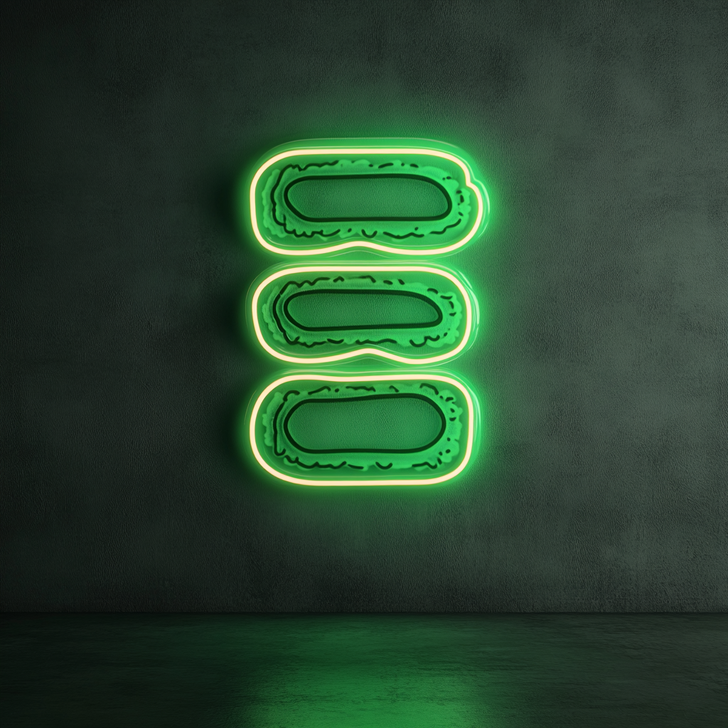 Sushi Roll Stack - Green Neon Sign, 24 Inches