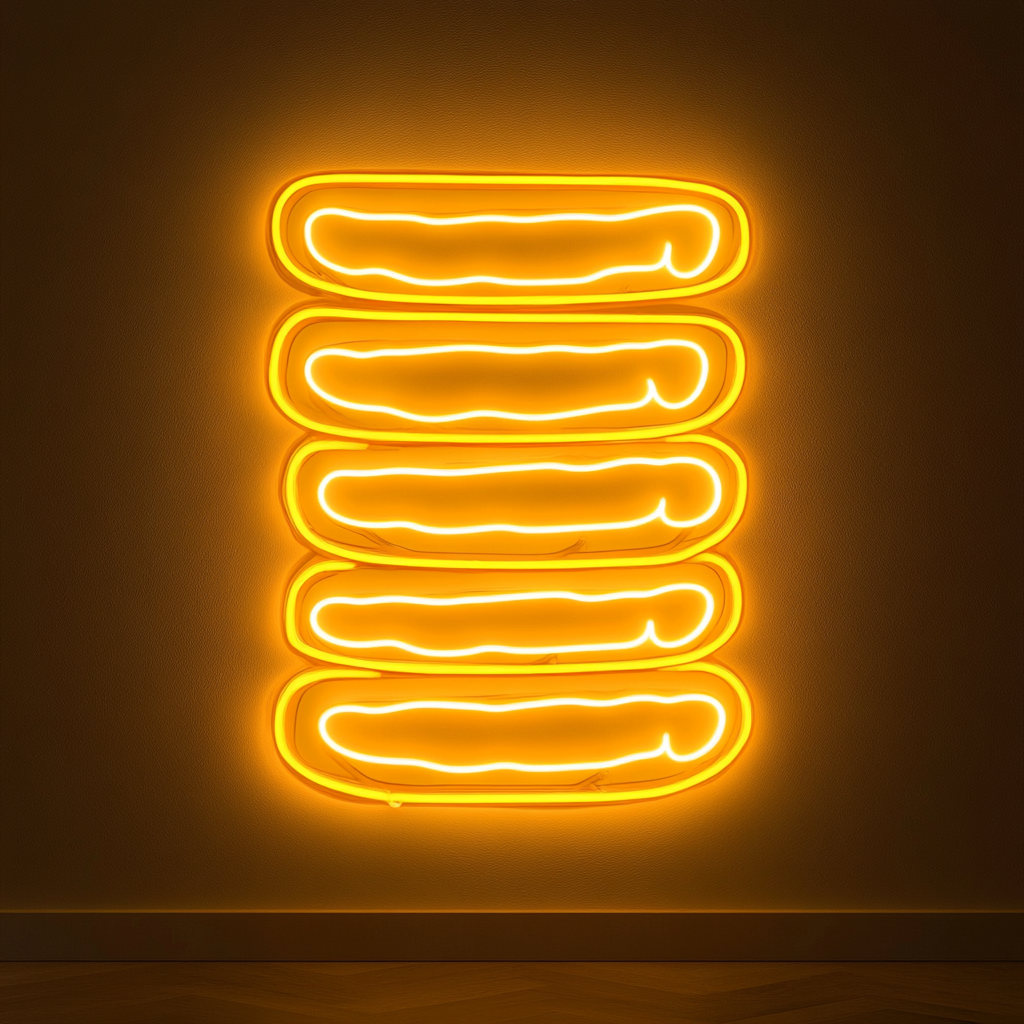 Sushi Roll Stack - Yellow Neon Sign, 24 Inches