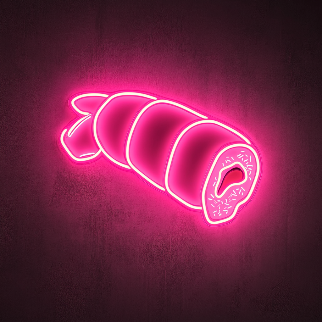 Sushi Roll with Salmon - Pink Neon Sign, 18 Inches