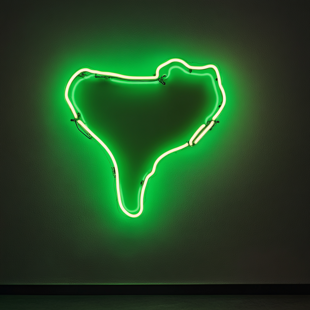 T-Bone Steak - Green Neon Sign, 24 Inches
