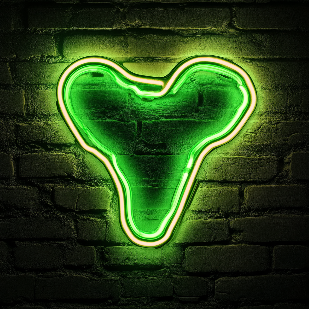 T-Bone Steak - Green Neon Sign, 24 Inches