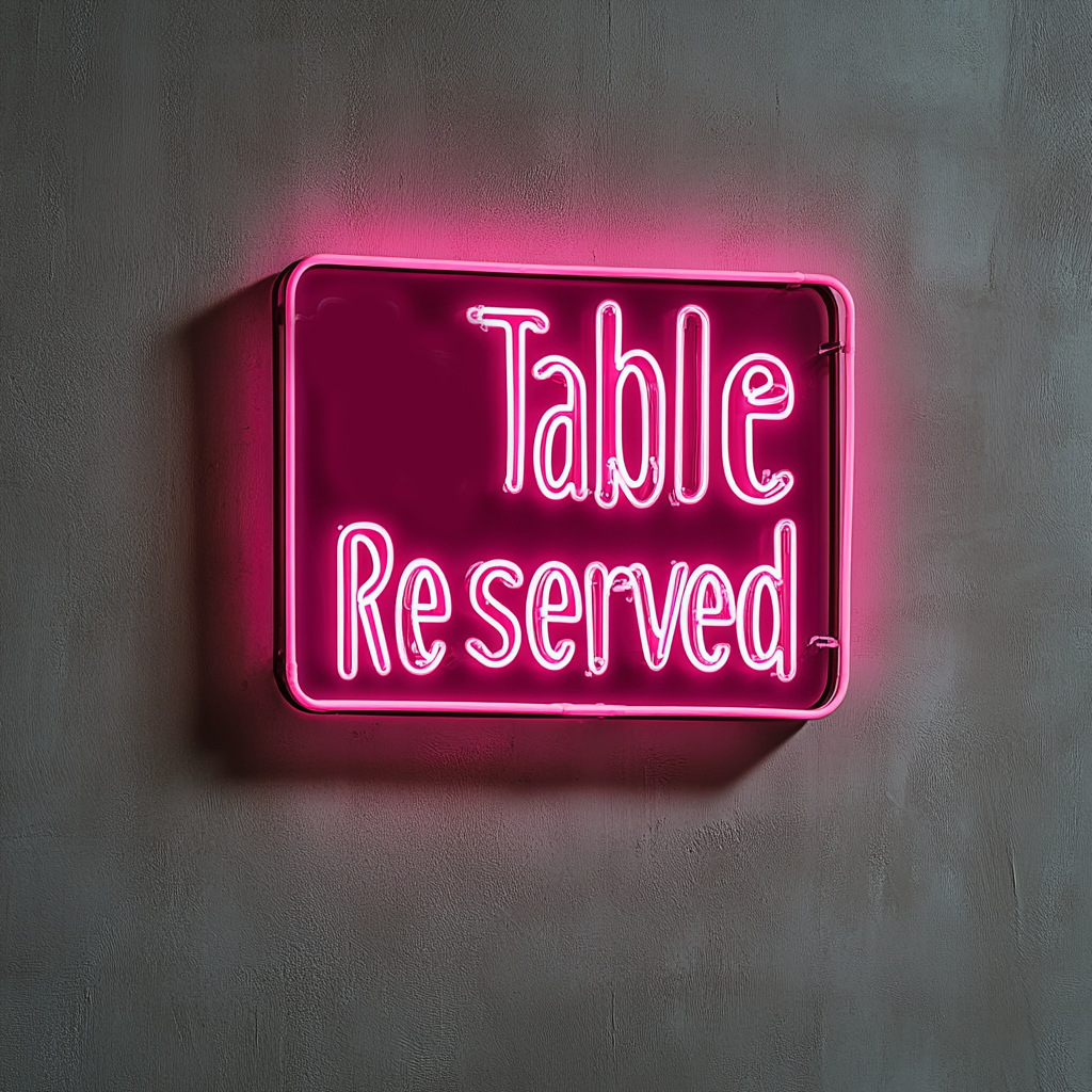 "Table Reserved" - Pink Neon Sign, 24 Inches