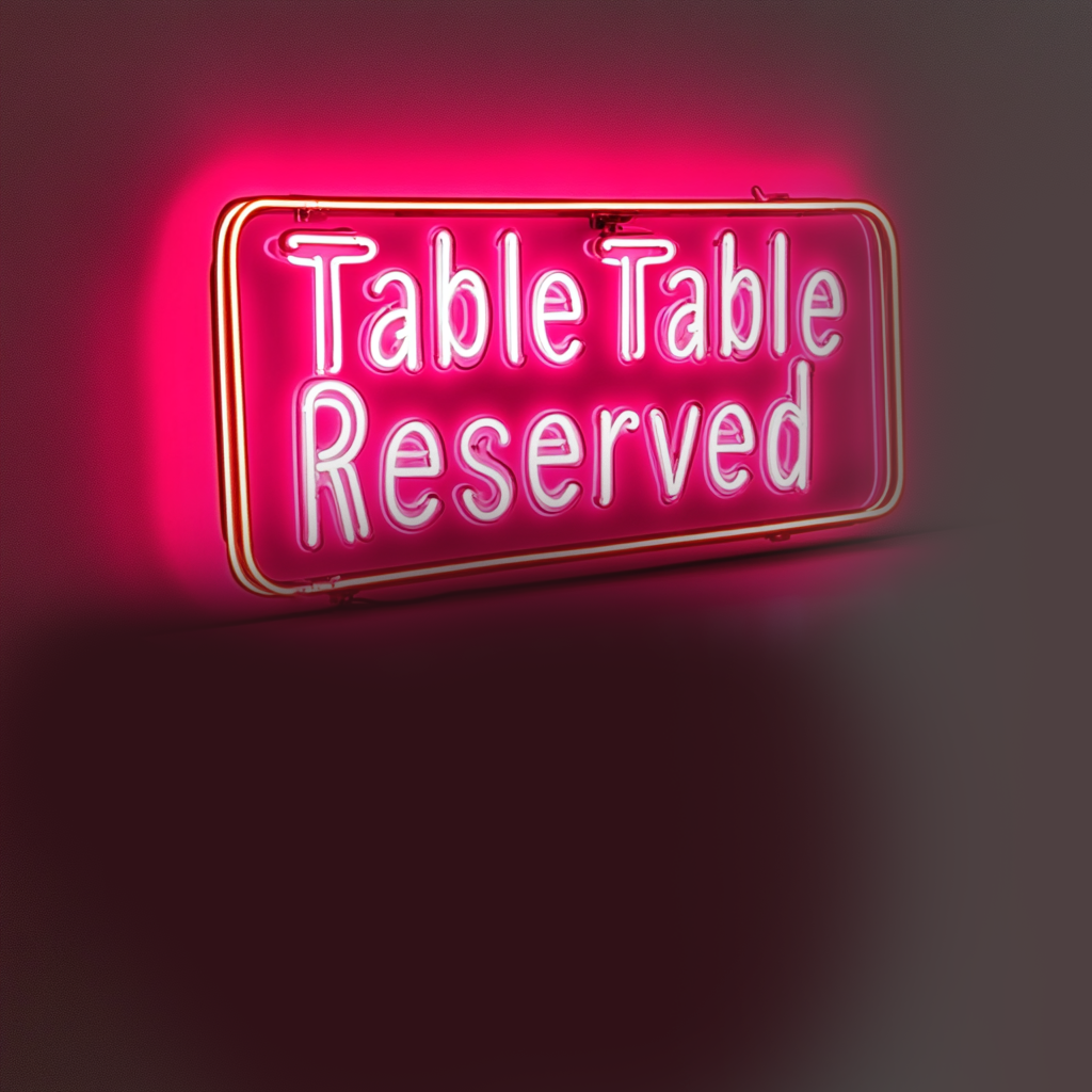 "Table Reserved" - Pink Neon Sign, 24 Inches
