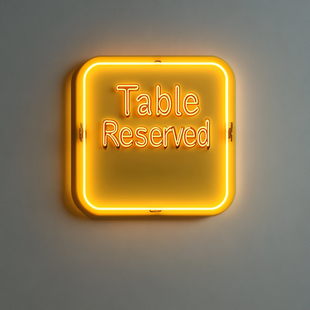 "Table Reserved" - Yellow Neon Sign, 24 Inches