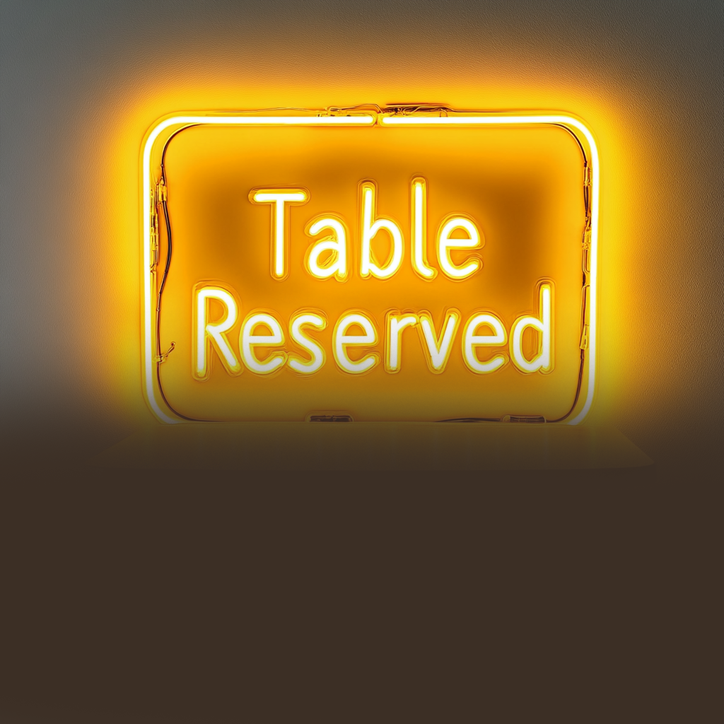 "Table Reserved" - Yellow Neon Sign, 24 Inches
