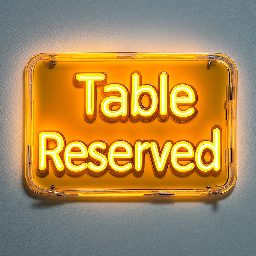 "Table Reserved" - Yellow Neon Sign, 24 Inches
