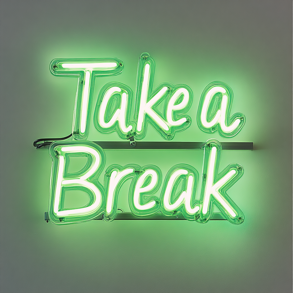 "Take a Break" - Green Neon Sign, 24 Inches