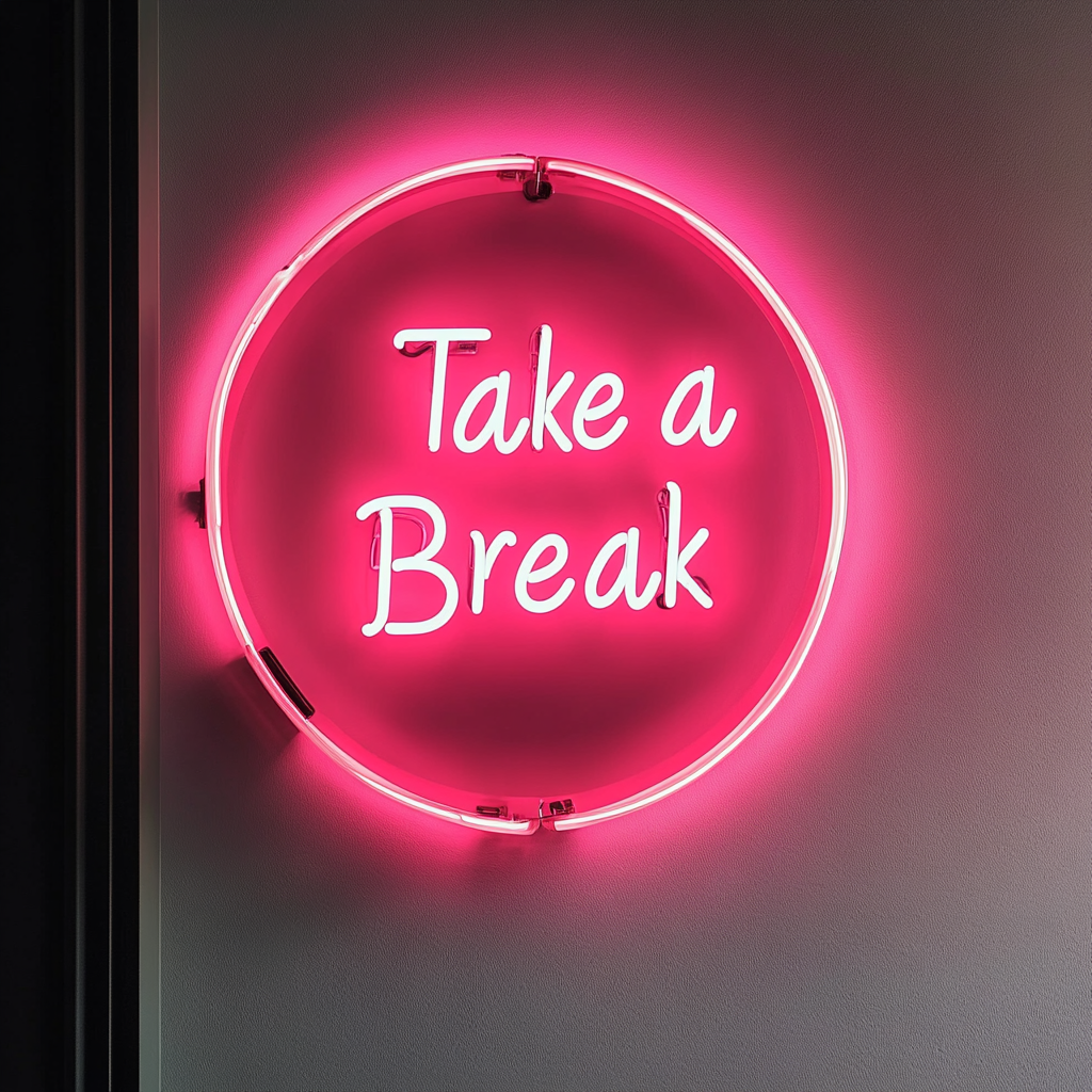 "Take a Break" - Pink Neon Sign, 24 Inches