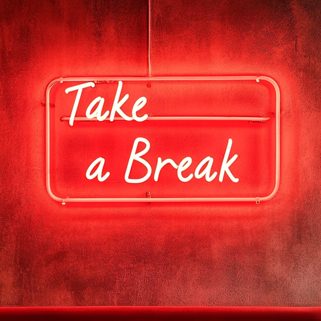 "Take a Break" - Red Neon Sign, 24 Inches