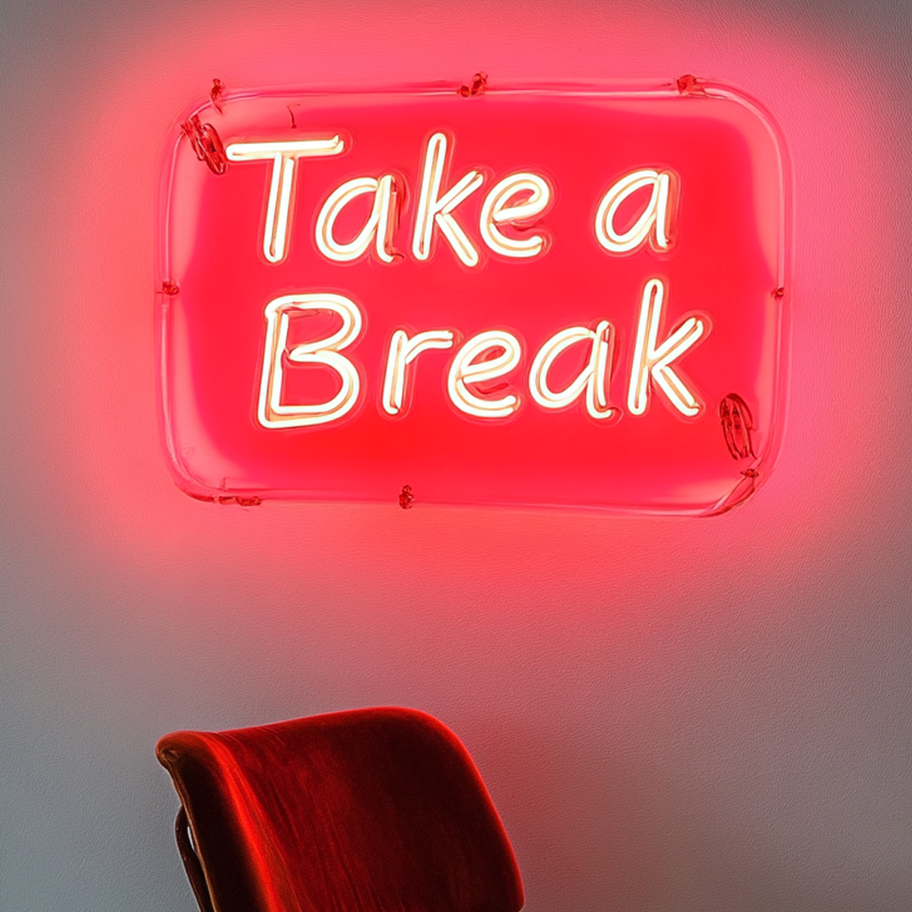 "Take a Break" - Red Neon Sign, 18 Inches
