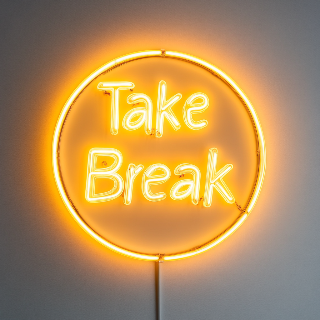 "Take a Break" - Yellow Neon Sign, 18 Inches