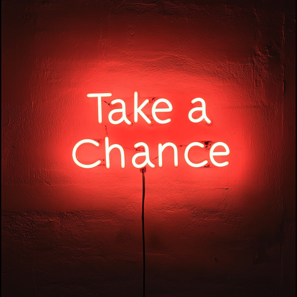 "Take a Chance" - Red Neon Sign, 24 Inches
