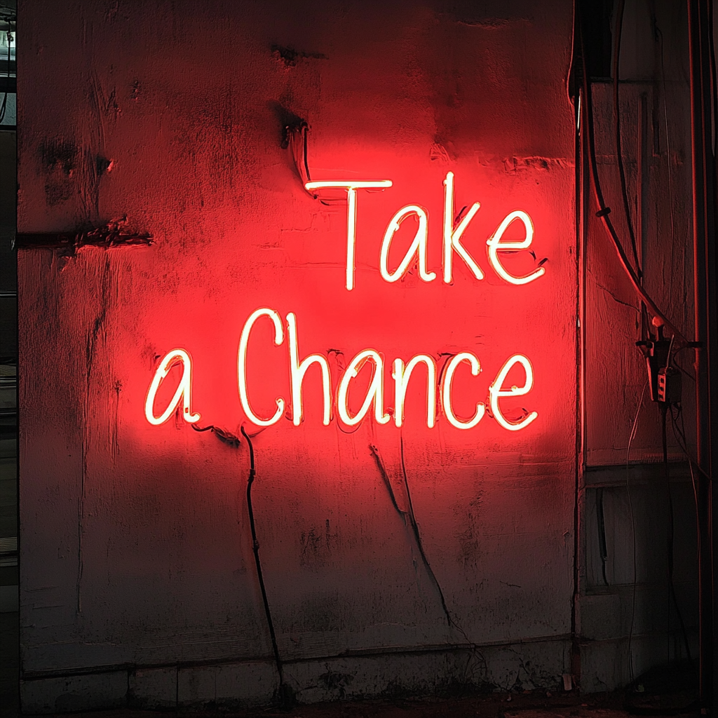 "Take a Chance" - Red Neon Sign, 24 Inches