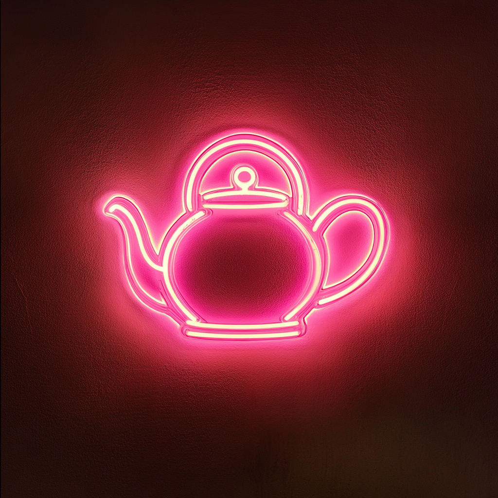 Tea Pot - Pink Neon Sign, 18 Inches