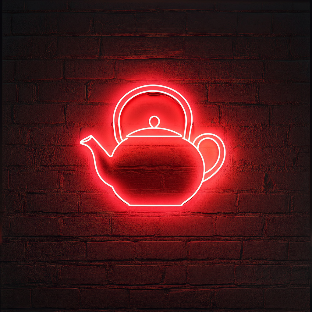 Tea Pot - Red Neon Sign, 24 Inches