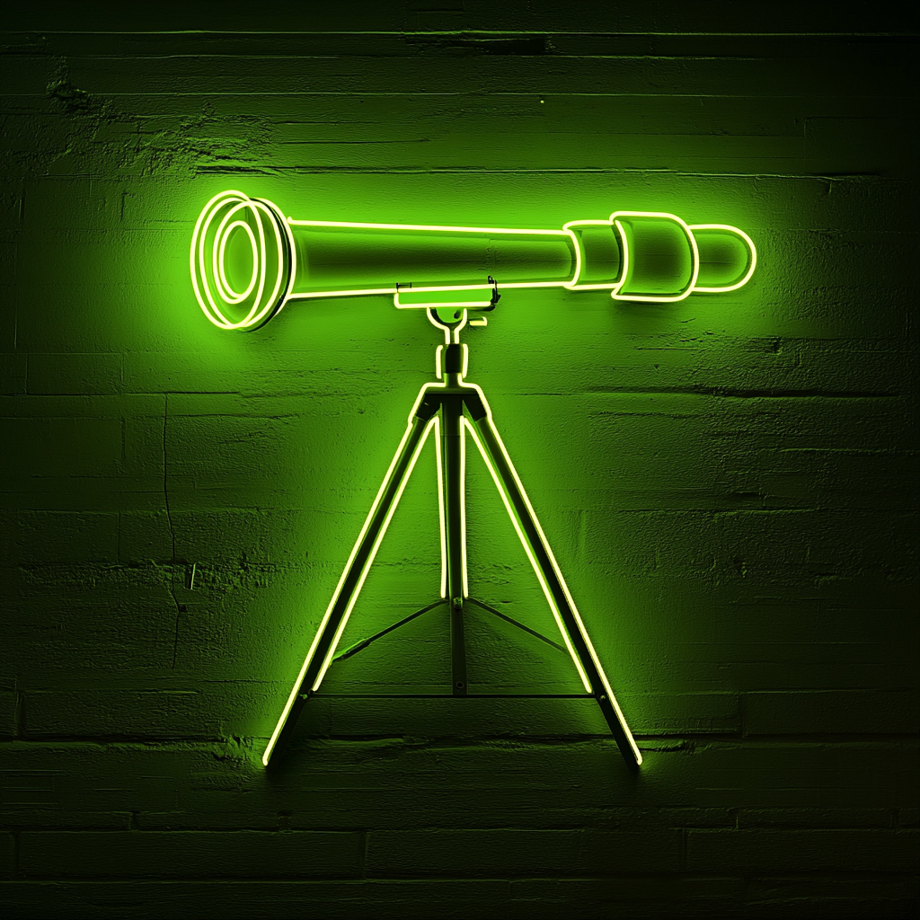 Telescope - Green Neon Sign, 24 Inches