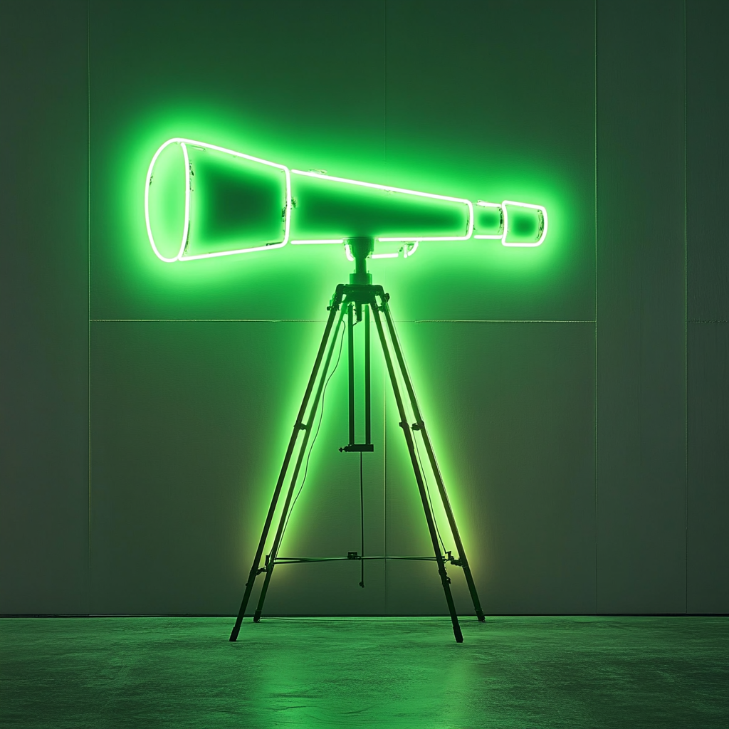Telescope - Green Neon Sign, 18 Inches