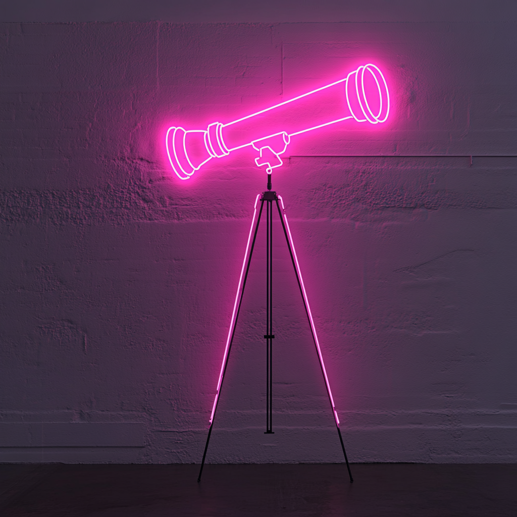 Telescope - Pink Neon Sign, 24 Inches