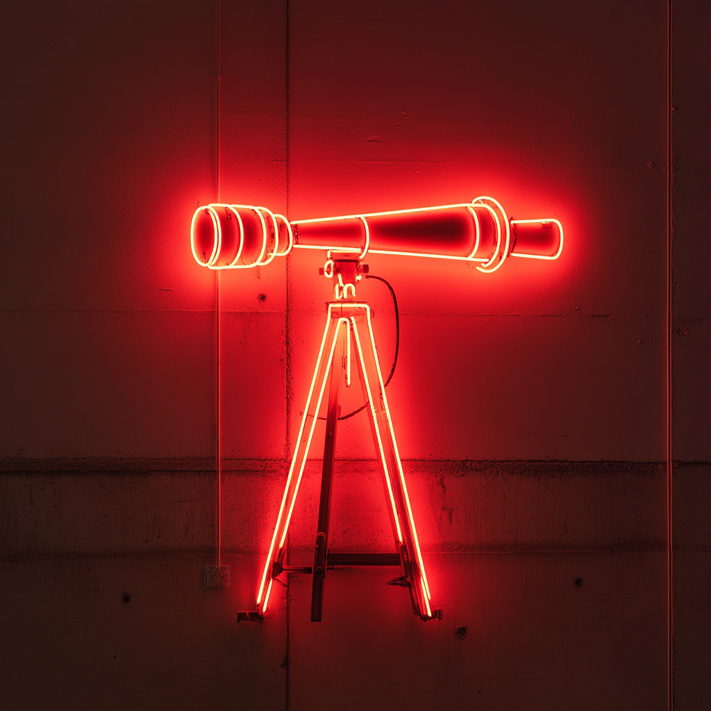 Telescope - Red Neon Sign, 24 Inches