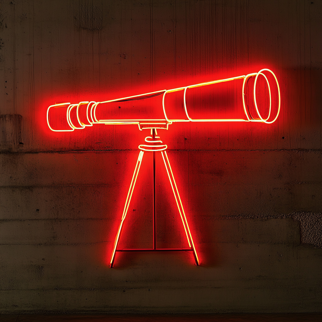 Telescope - Red Neon Sign, 24 Inches