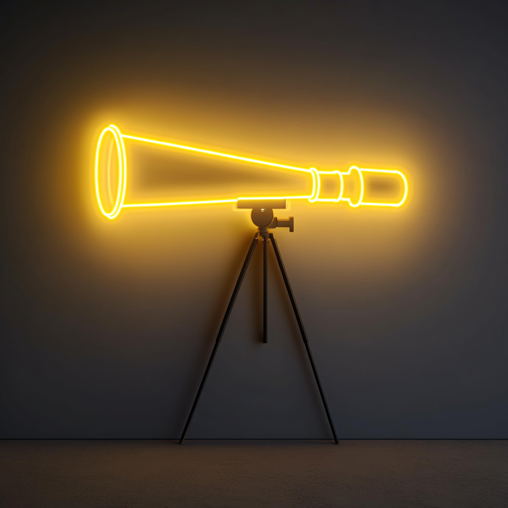 Telescope - Yellow Neon Sign, 18 Inches