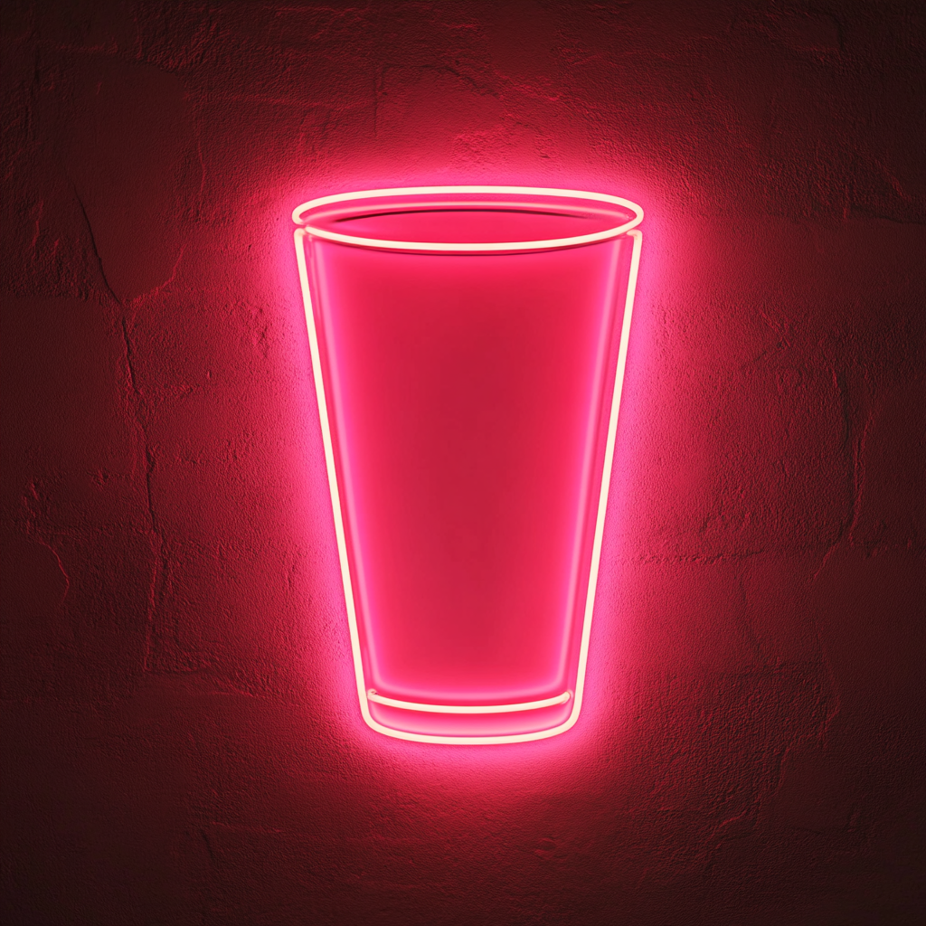 Tequila Shot - Pink Neon Sign, 24 Inches