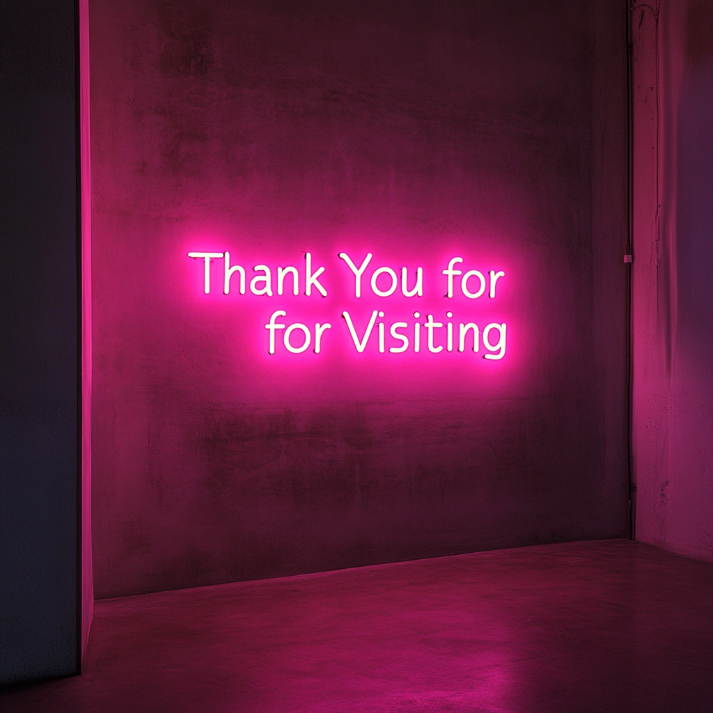 Thank You for Visiting - Pink Neon Sign, 18 Inches