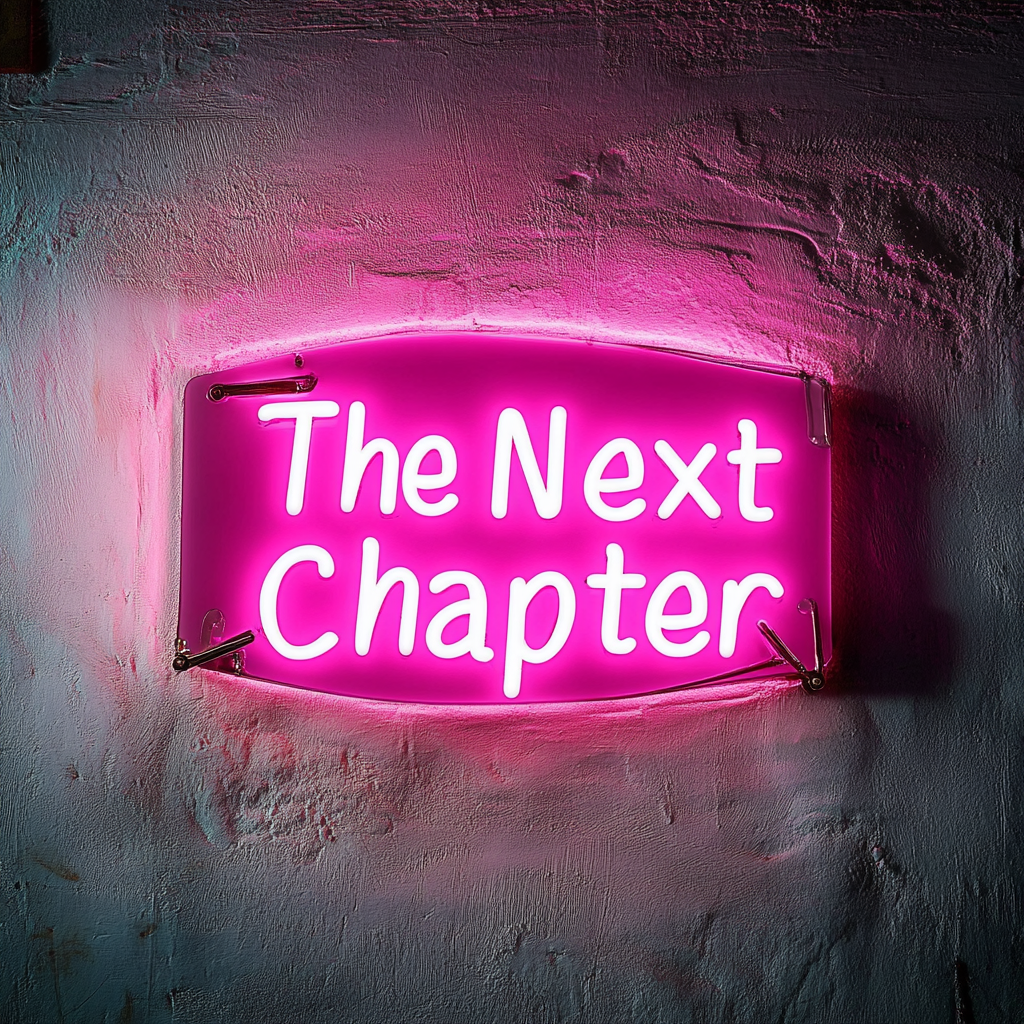 "The Next Chapter" - Pink Neon Sign, 18 Inches
