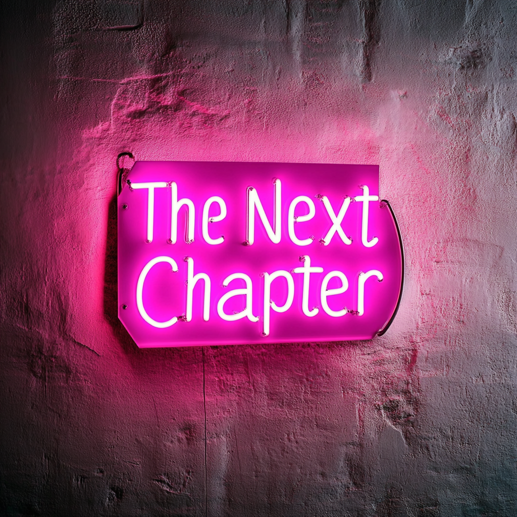 "The Next Chapter" - Pink Neon Sign, 18 Inches