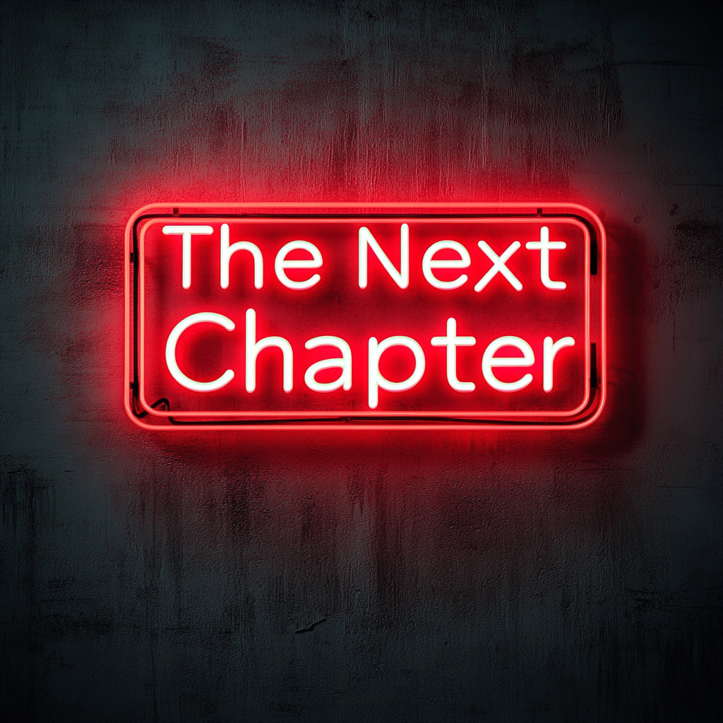 "The Next Chapter" - Red Neon Sign, 18 Inches