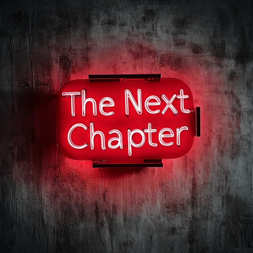 "The Next Chapter" - Red Neon Sign, 18 Inches