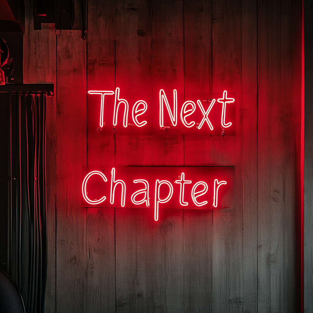 "The Next Chapter" - Red Neon Sign, 18 Inches