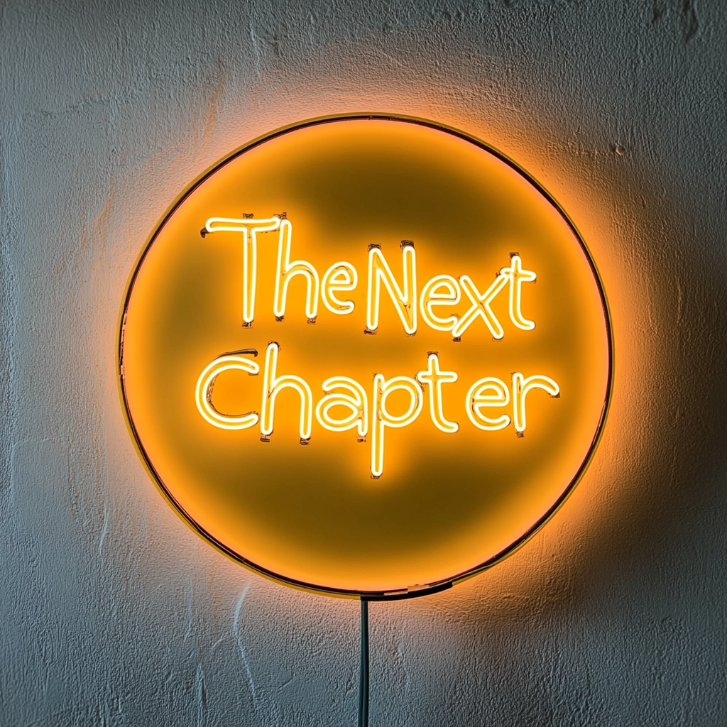 "The Next Chapter" - Yellow Neon Sign, 18 Inches