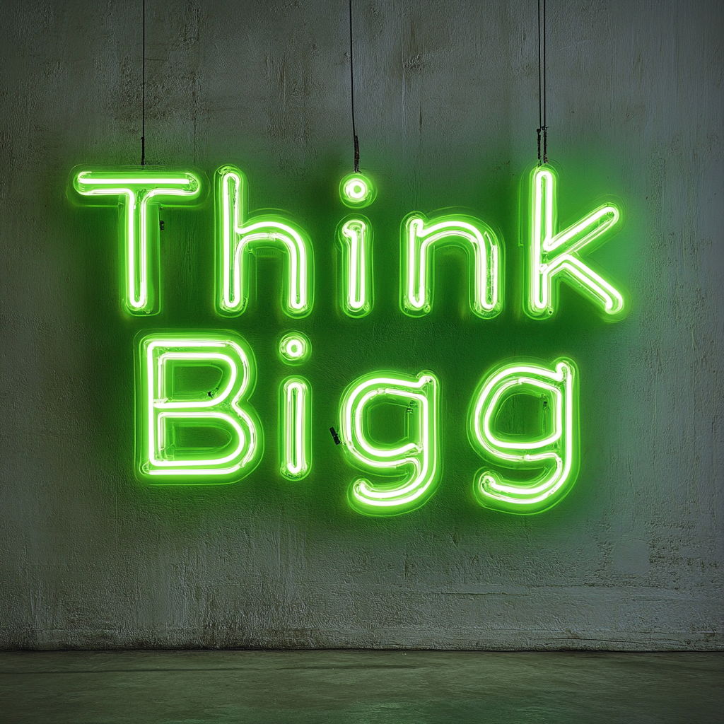 "Think Big" - Green Neon Sign, 18 Inches