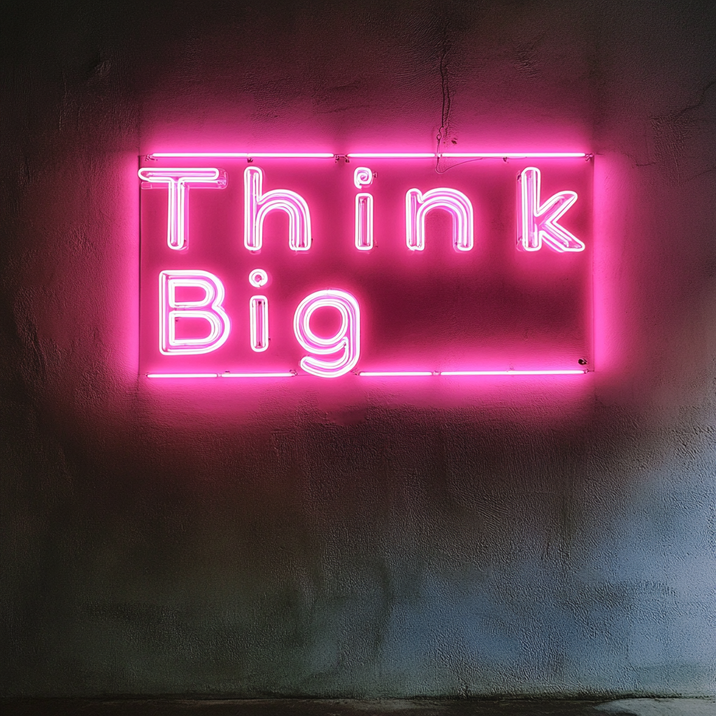 "Think Big" - Pink Neon Sign, 18 Inches