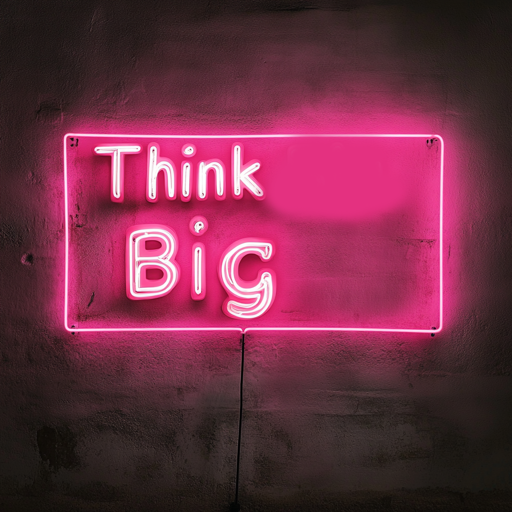 "Think Big" - Pink Neon Sign, 18 Inches