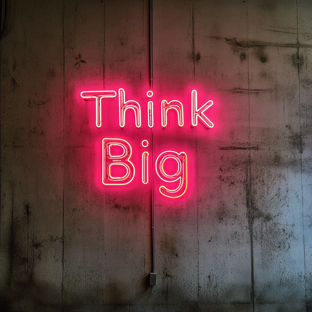 "Think Big" - Pink Neon Sign, 18 Inches