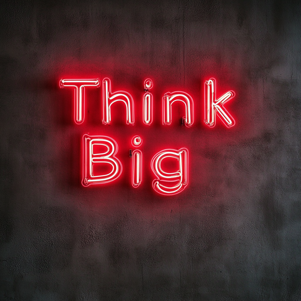 "Think Big" - Red Neon Sign, 18 Inches