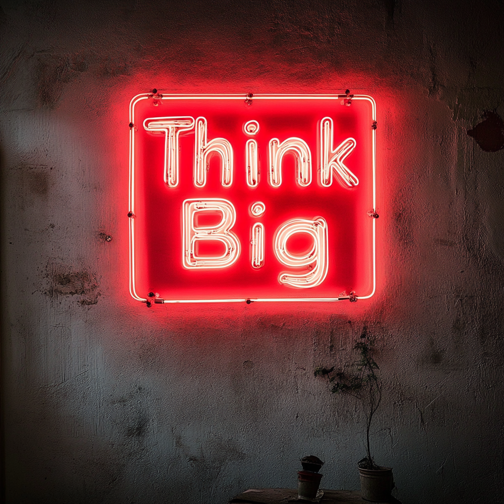 "Think Big" - Red Neon Sign, 18 Inches